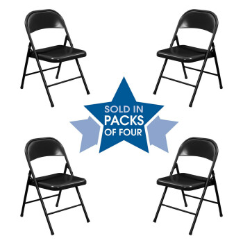 4 pack of black foldable chairs